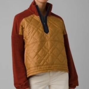 Prana Glen Ivy Pullover Recycled Wool Quilted Oversized Sized M